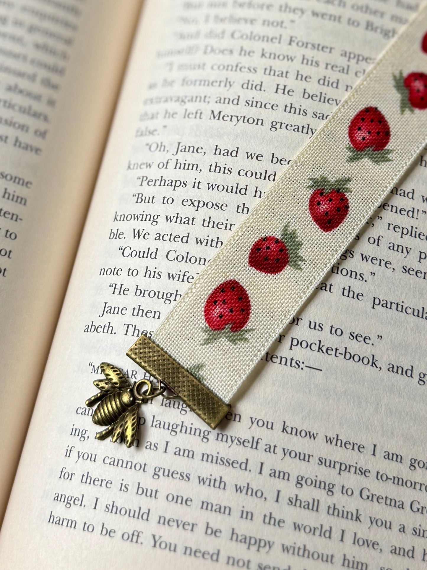 Strawberry Patch Ribbon Bookmark