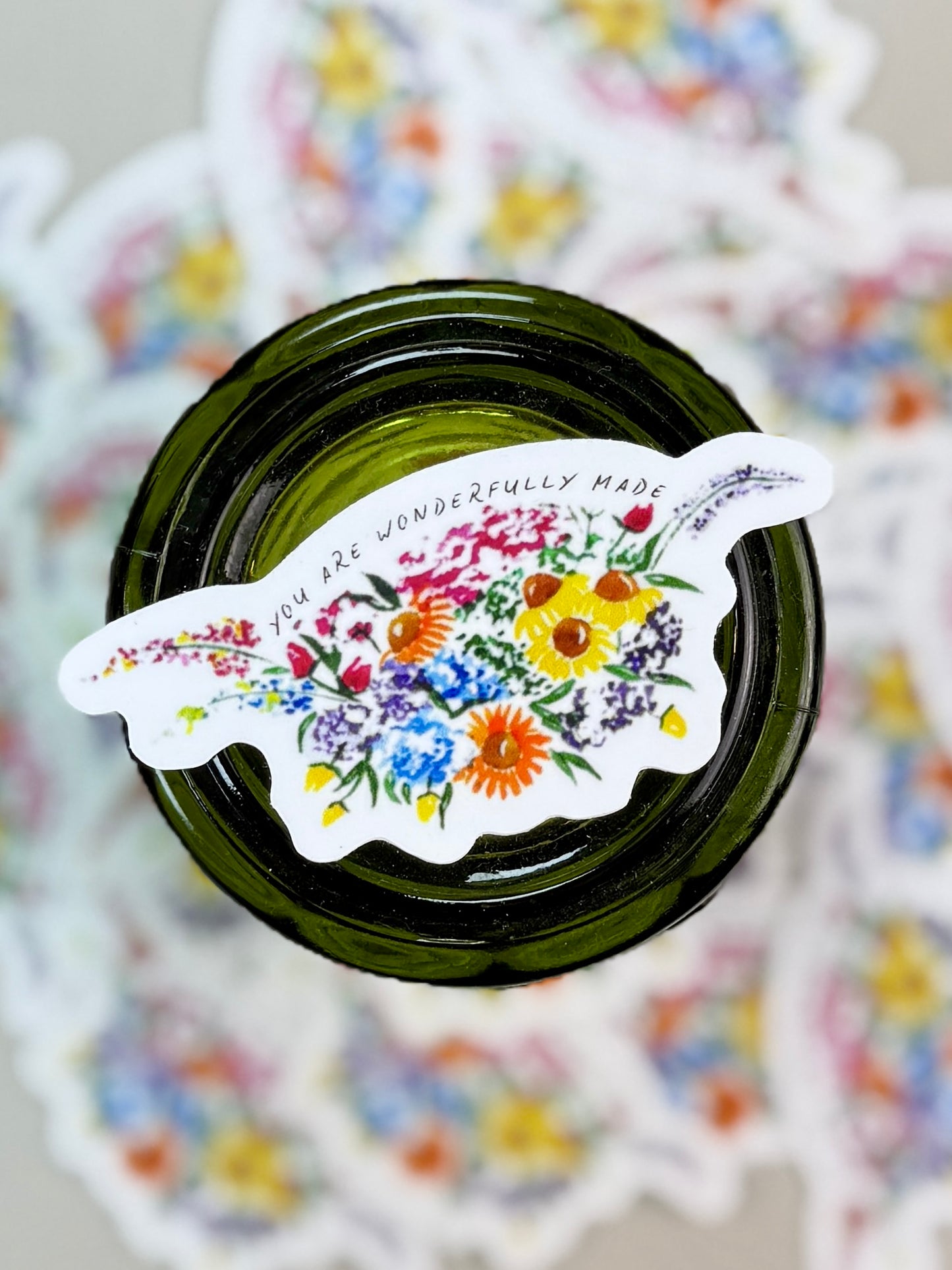 You Are Wonderfully Made Flower Sticker