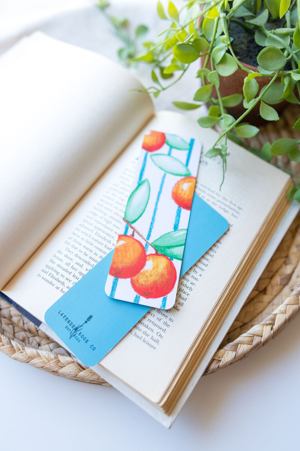 Oranges And Stripes Paper Bookmark