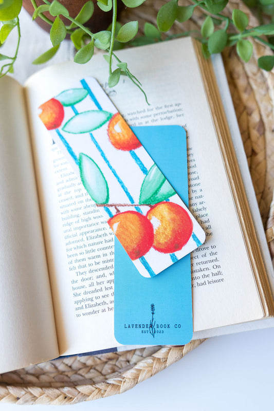 Oranges And Stripes Paper Bookmark