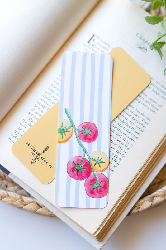 Tomatoes And Stripes Paper Bookmark