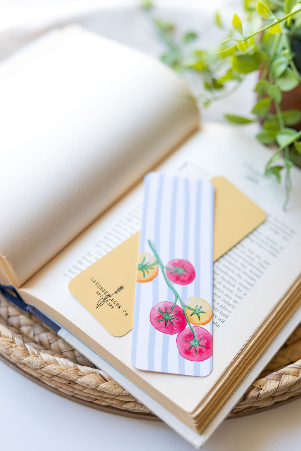 Tomatoes And Stripes Paper Bookmark