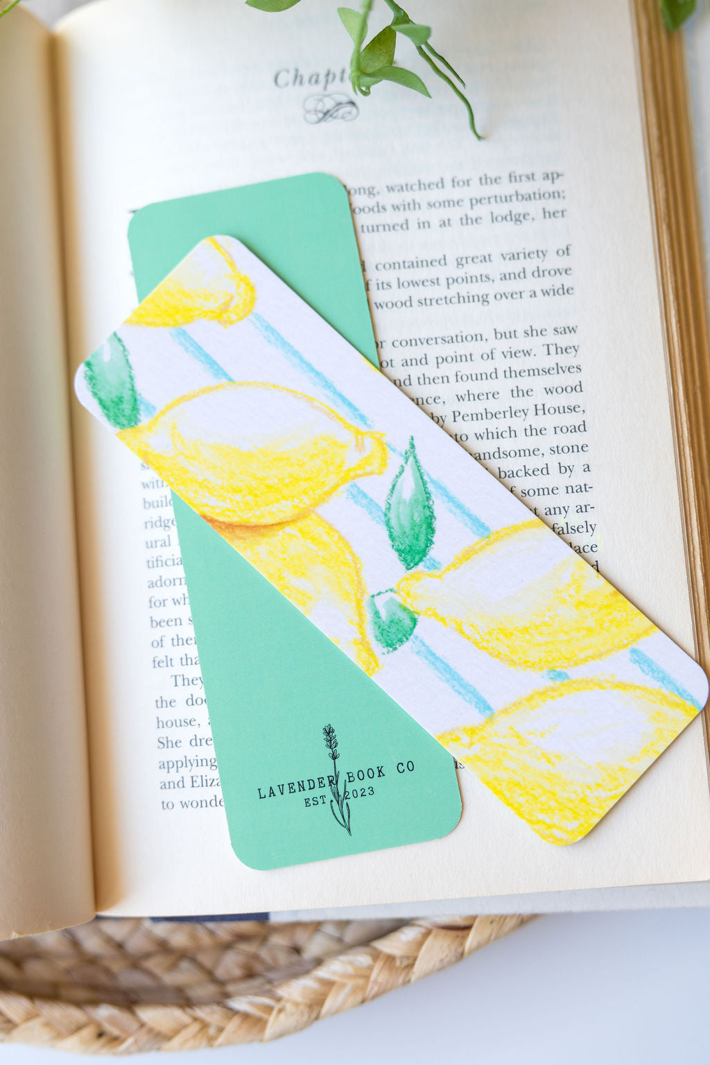 Lemons And Stripes Paper Bookmark