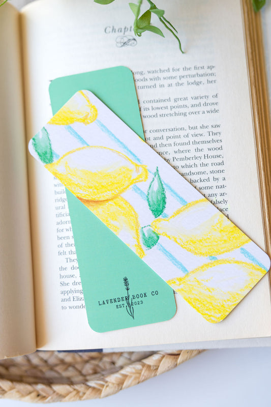 Lemons And Stripes Paper Bookmark
