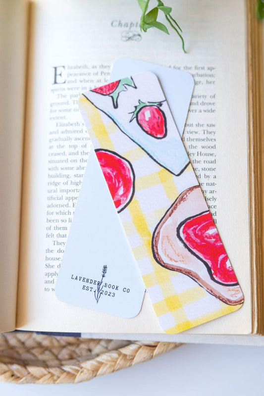 Strawberry Toast Paper Bookmark