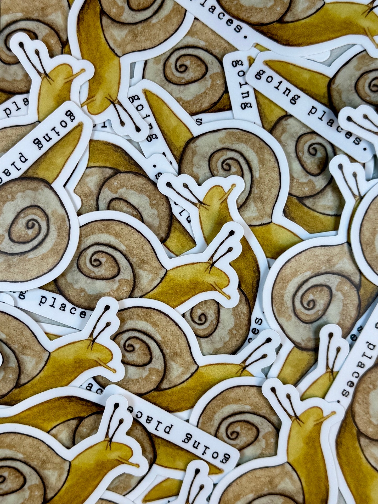 Going Places Snail Vinyl Sticker