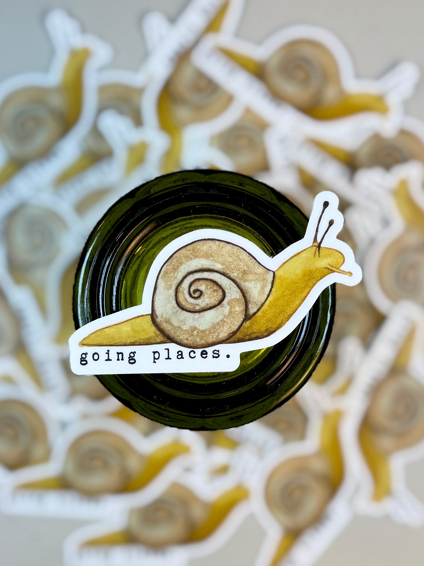 Going Places Snail Vinyl Sticker