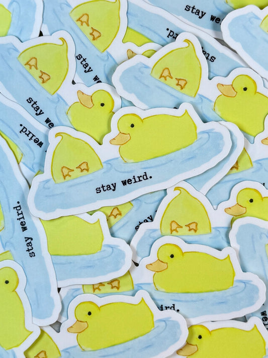 Stay Weird Duck Vinyl Sticker