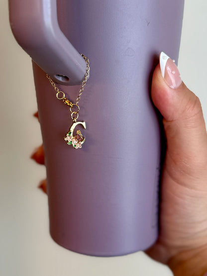Personalized Initial Tumbler Charm