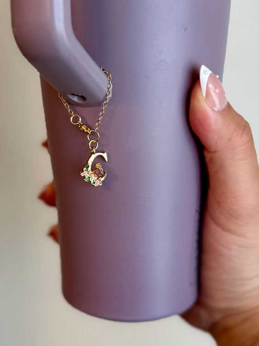 Personalized Initial Tumbler Charm