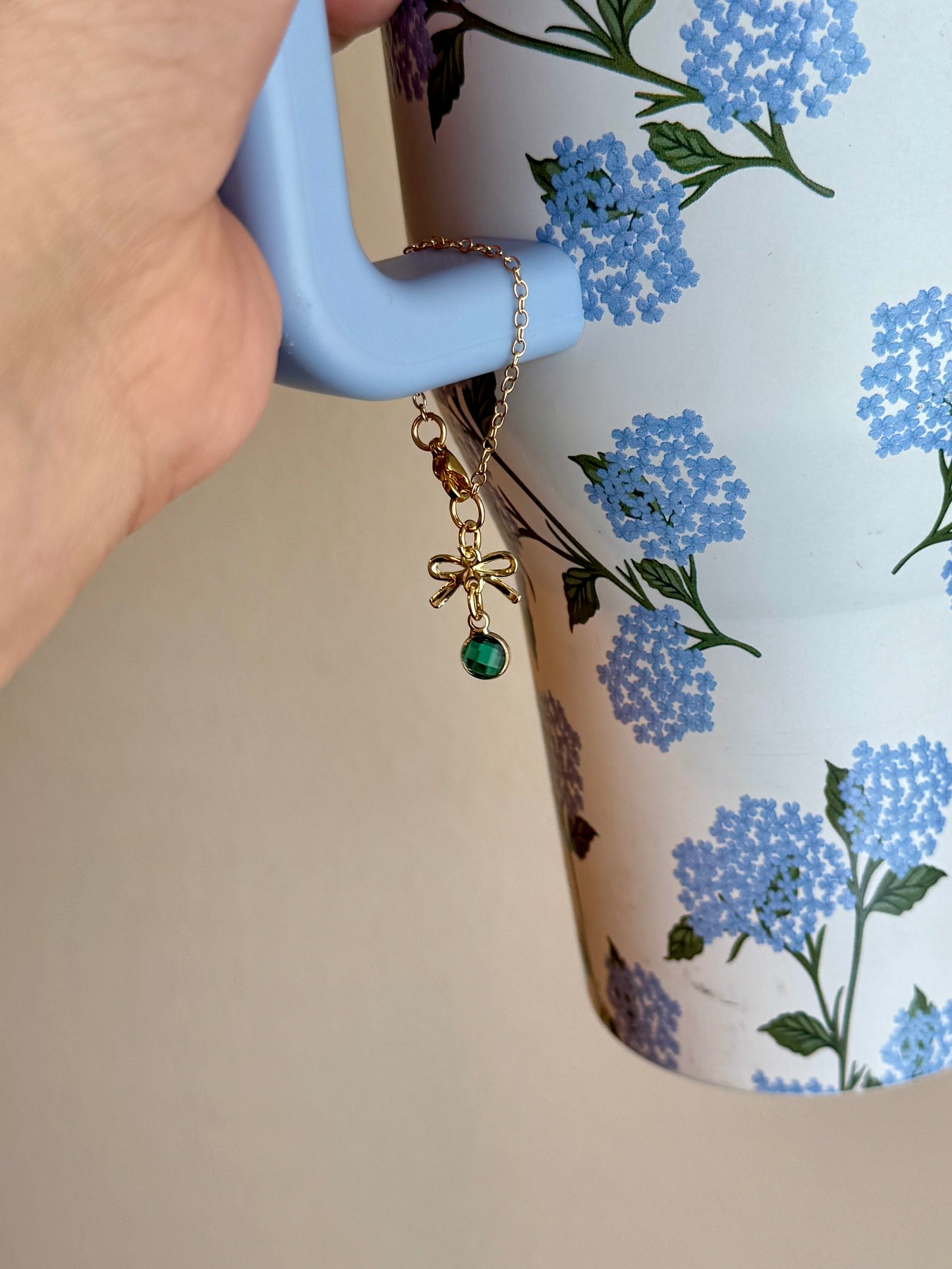 Personalized Birth Stone Tumbler Charm