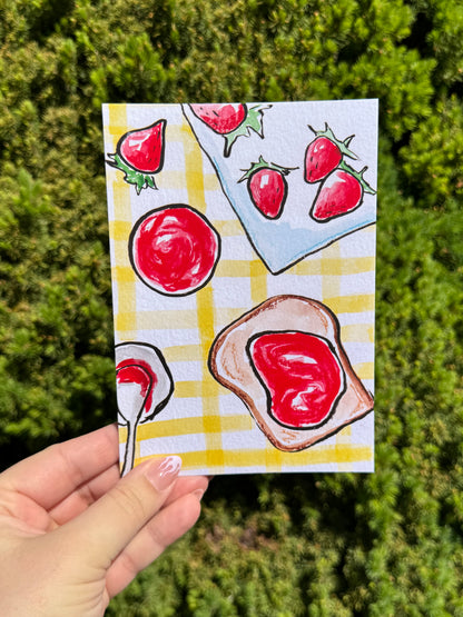 "Strawberry Toast" Art Print/Greeting Card