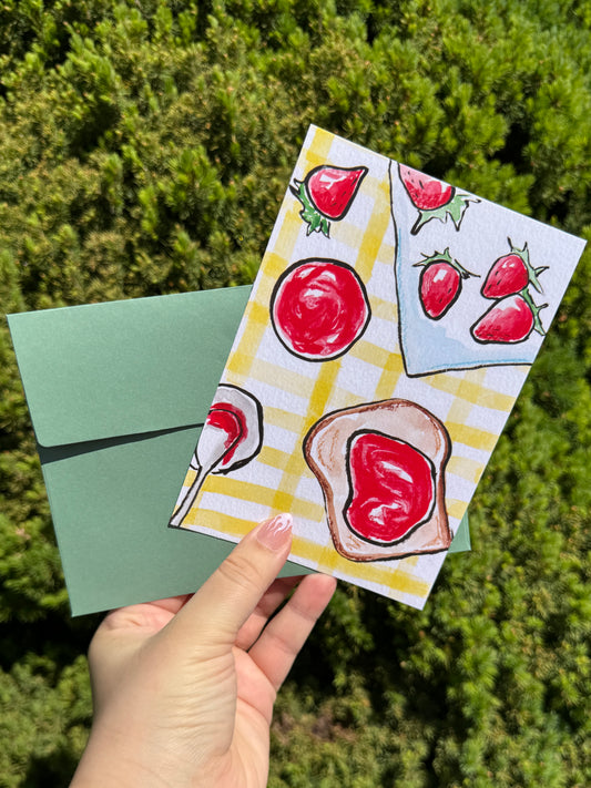 "Strawberry Toast" Art Print/Greeting Card