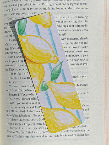Lemons And Stripes Paper Bookmark