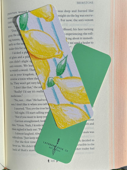 Lemons And Stripes Paper Bookmark