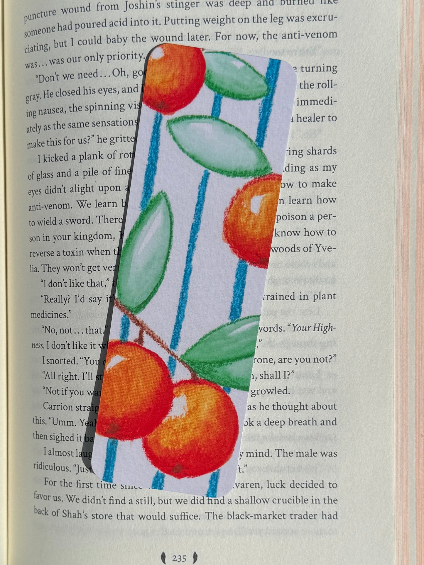 Oranges And Stripes Paper Bookmark