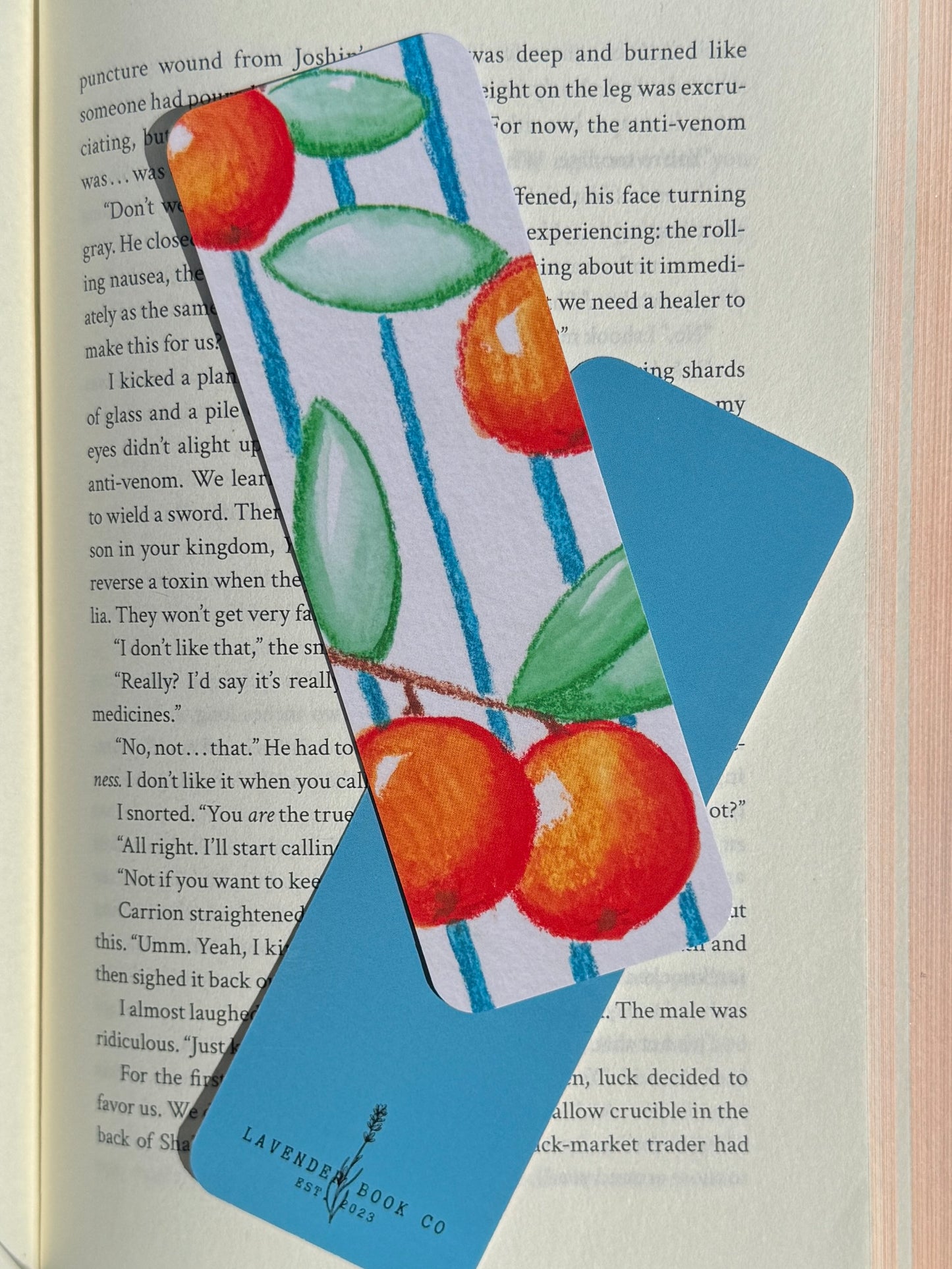 Oranges And Stripes Paper Bookmark