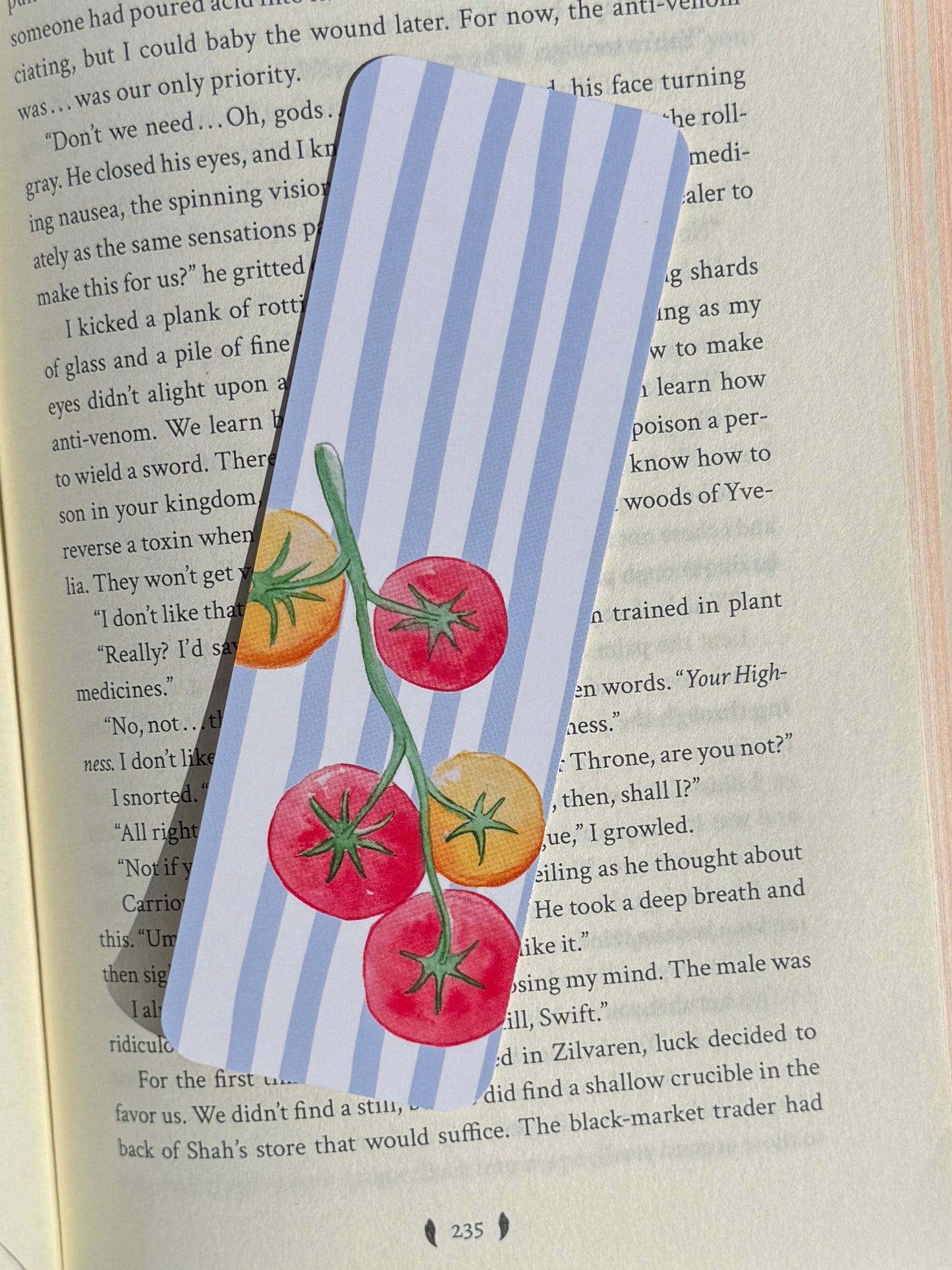 Tomatoes And Stripes Paper Bookmark