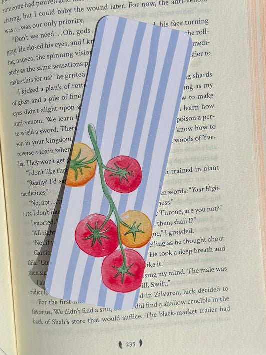 Tomatoes And Stripes Paper Bookmark