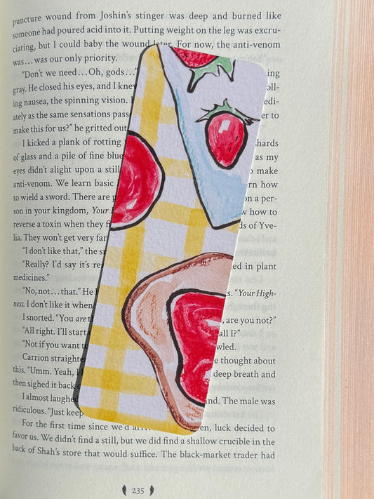 Strawberry Toast Paper Bookmark