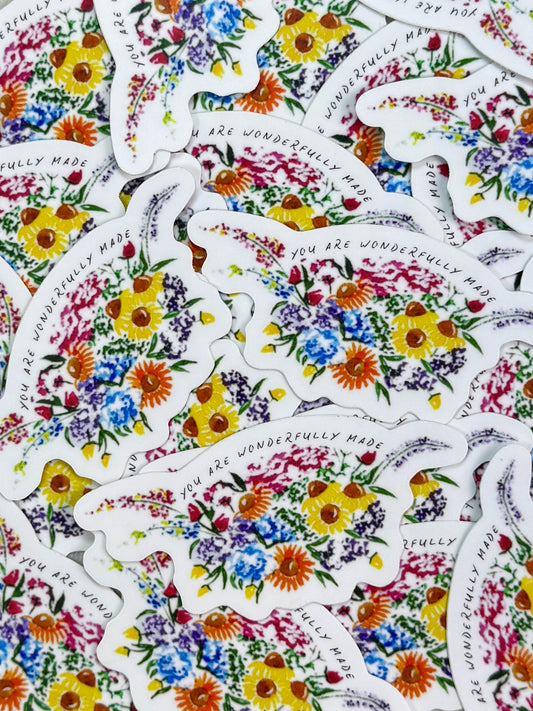 You Are Wonderfully Made Flower Sticker