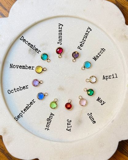 Personalized Birth Stone Tumbler Charm