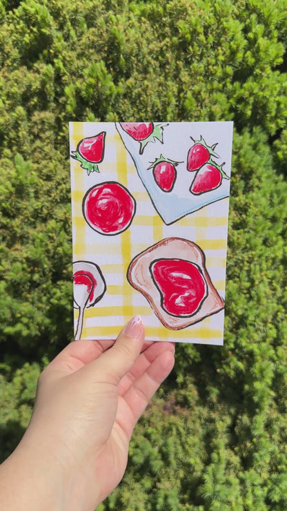 "Strawberry Toast" Art Print/Greeting Card