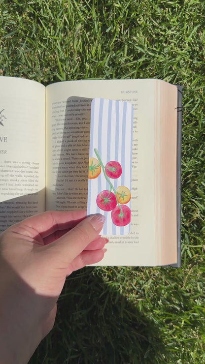 Tomatoes And Stripes Paper Bookmark