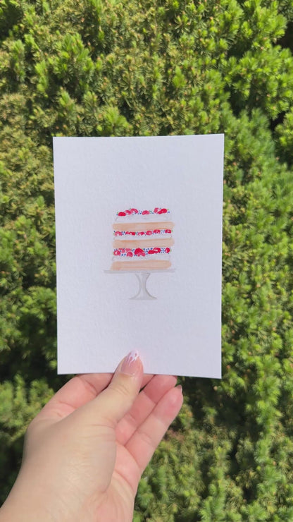 "Berry Cake" Art Print/Greeting Card