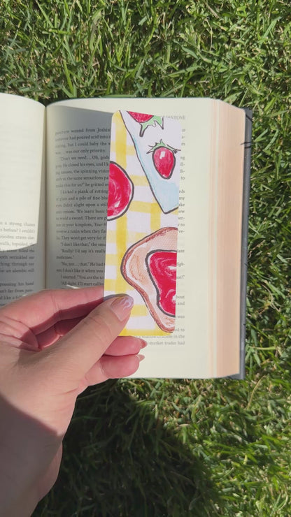 Strawberry Toast Paper Bookmark